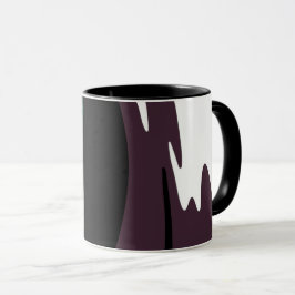 Caneca Submersão: Abstrato preto, branco, roxo e verde