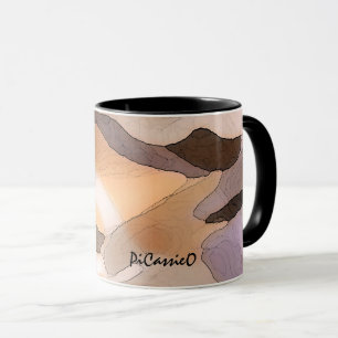 Caneca subtil coleccionável da arte abstracta da