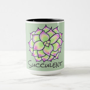 Caneca Suculentes coloridos, cactos deserto florais Bloom