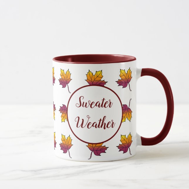 Caneca Sudorese Cair Folhas Sazonais Autumn Mug (Direita)
