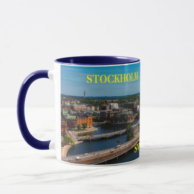 Caneca Suecia Estocolmo Panorâmica Mug (Esquerda)