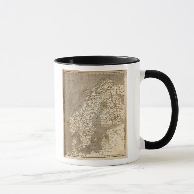 Caneca Suecia, Mapa da Noruega por Arrowsmith (Direita)