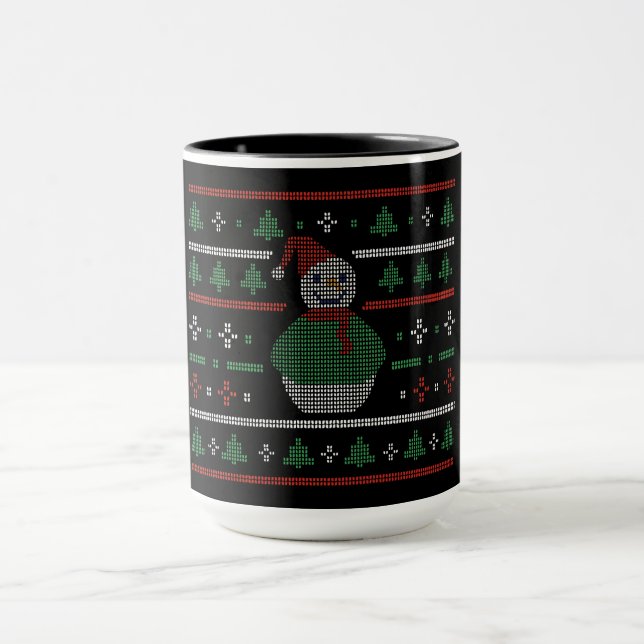 Caneca Suéter Feio - Suéter de Natal de Boneco de Neve Fo (Centro)