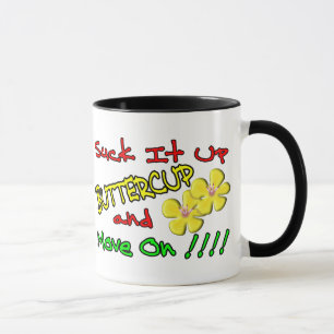 Caneca Sugue-o acima do botão de ouro