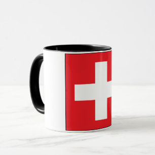 Caneca suíça quadrada da bandeira