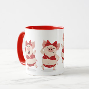 Caneca Suínos de Verão em Bikinis Mug