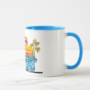 Caneca Sumário da Família de Praia Reunião Personalizável