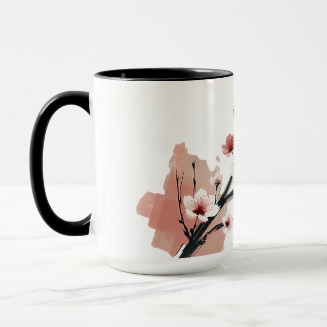 Caneca Sumi-e Flor de Cerejeira (Esquerda)