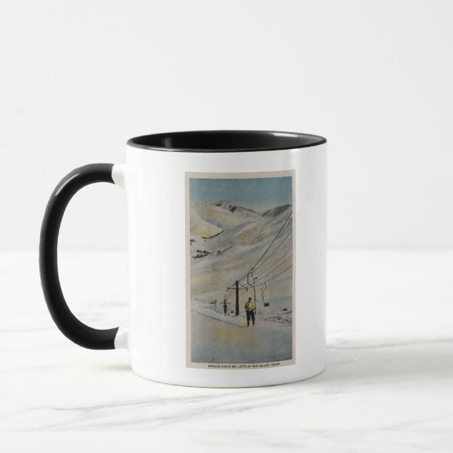 Caneca Sun Valley, IDMountain Scene, Ski levanta em (Esquerda)