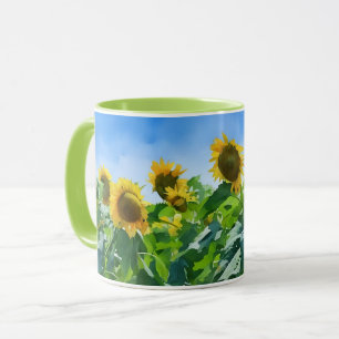 Caneca Sunflower Art Yellow Flower Nature Mug Cup