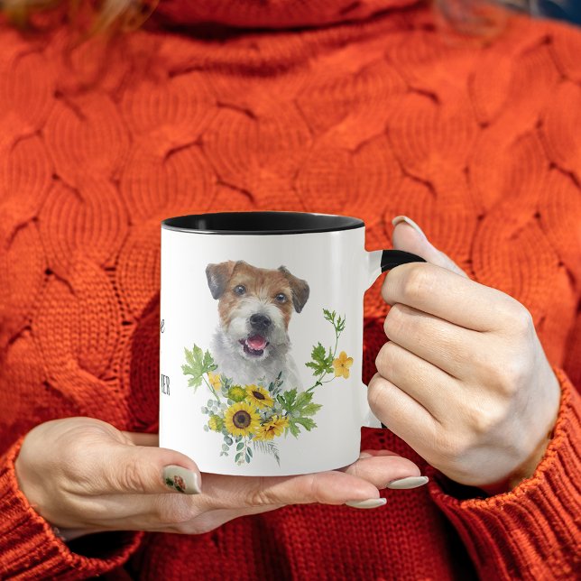Caneca Sunflower Eucalyptus Jack Russell Terrier (Criador carregado)