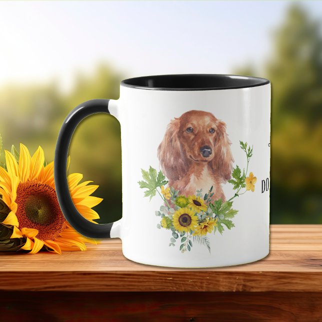 Caneca Sunflower Eucalyptus Red Dachshund Mug (Criador carregado)