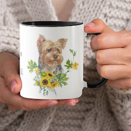 Caneca Sunflower Eucalyptus Yorkshire Terrier Mug