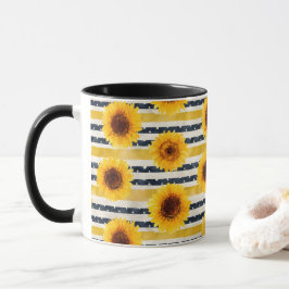 Caneca Sunflower Stripes Navy & Yellow 