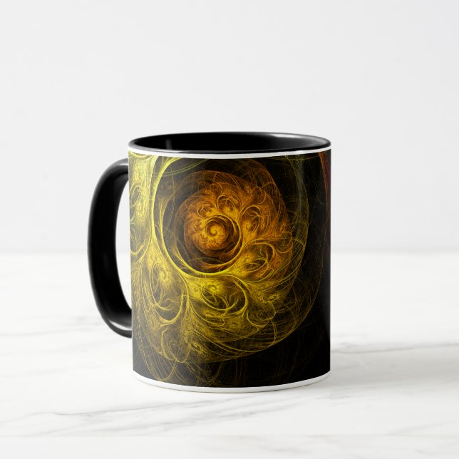 Caneca Sunrise Floral Red Abstrato Café Mug (Frente Esquerda)