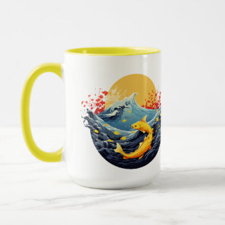 Caneca "Sunrise Sobre Ondas: Koi Edition Mug