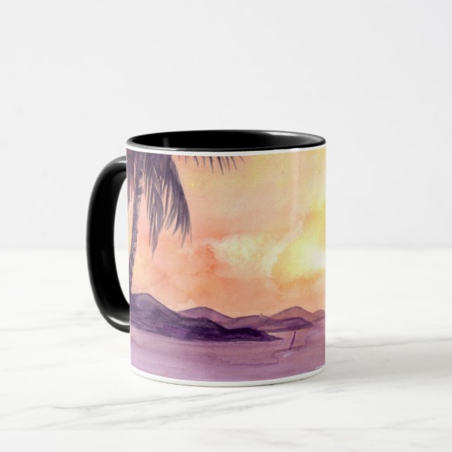Caneca Sunset em trópicos por Farida Greenfield (Frente Esquerda)