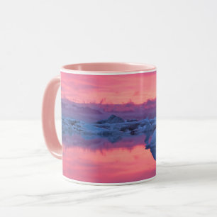 Caneca Sunset Sobre A Lagoa Glacier De Jokulsarlon