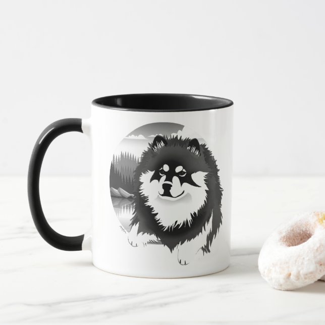 Caneca SUOMI - Lapphund Finlandês 11 onças-caneca (Com Donut)