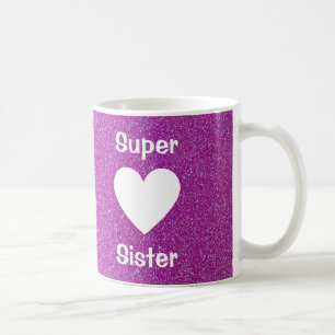 Caneca super da irmã do coração roxo do brilho