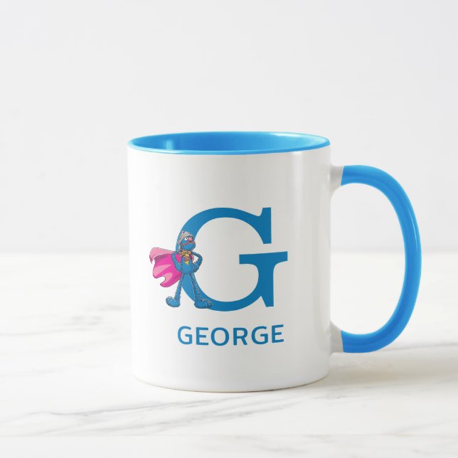 Caneca Super Grover Adicionar Seu Nome E Monograma G (Direita)