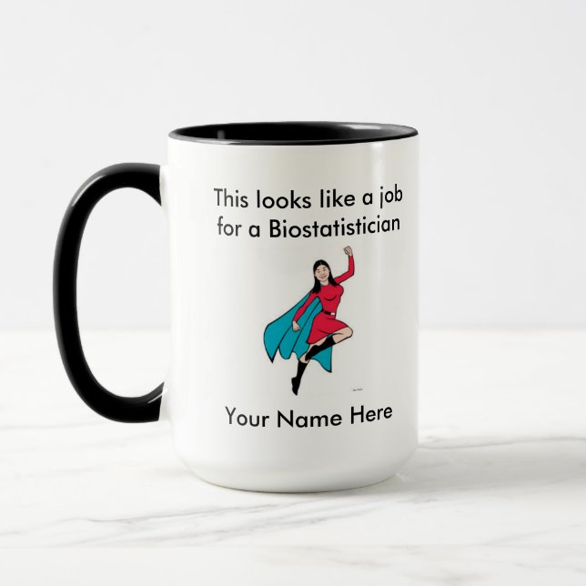 Caneca Super-herói da fêmea do Biostatistician (Esquerda)