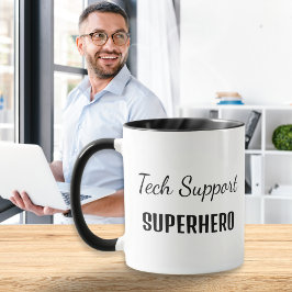 Caneca Super-herói de suporte técnico Humor de computador
