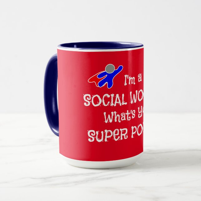 Caneca Super-herói do trabalhador social (Frente Esquerda)