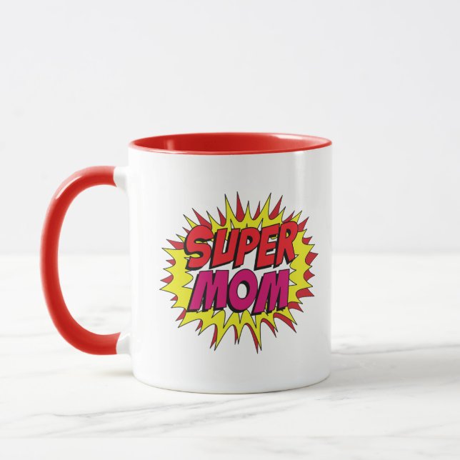 Caneca Super Mãe Arte Pop Quadrinhos (Esquerda)