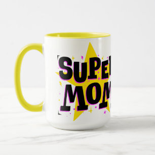 Caneca super mamãe arte pop em quadrinhos