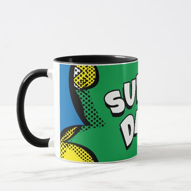 Caneca "Super Pai" Cartões Coloridos, Pop de Cartões (Esquerda)