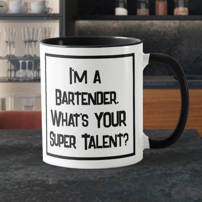 Caneca Super Talento Barman. Barman 2 Tone Coffee Mug (Criador carregado)