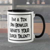Super Talento De 10 Pinos Bowler. Mug De Café De D