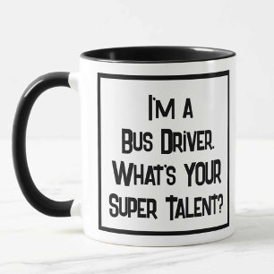 Caneca Super Talento De Motorista De Barramento. Mug De C