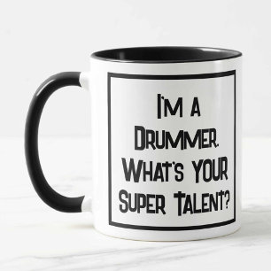 Caneca Super Talento Drummer. Mug De Café De Duas Tonelad