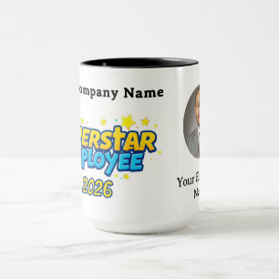 Caneca Superestrela Funcionário Minimalista Moderno Luxo