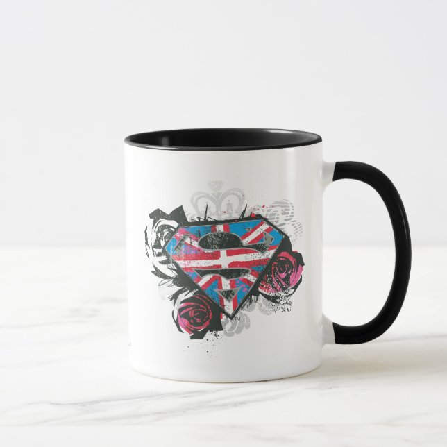 Caneca Supergirl British Flag e Rosas (Direita)