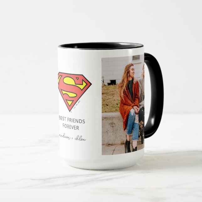 Caneca Superman S-Shield | Foto dos melhores amigos (Frente Esquerda)