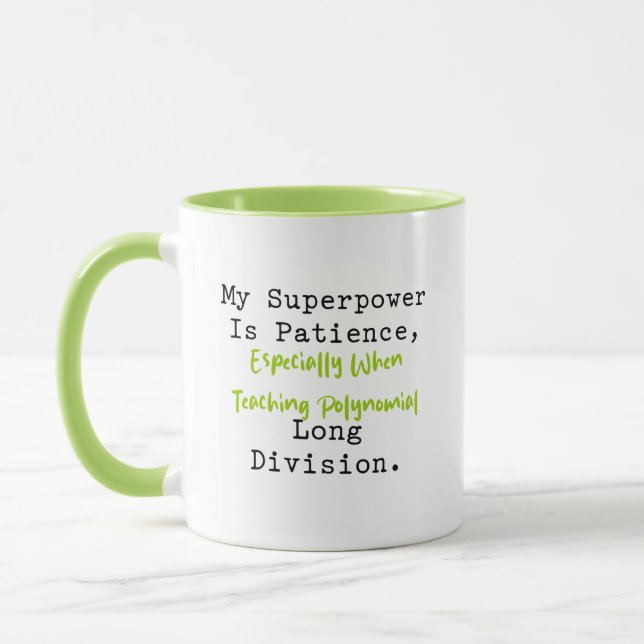 Caneca Superpoder Paciência Divisão Longa Polinomial (Esquerda)