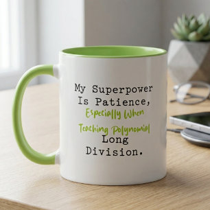 Caneca Superpoder Paciência Divisão Longa Polinomial