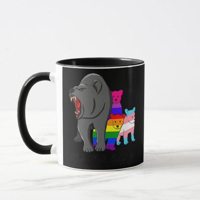 Caneca Suporte LGBT para Gay de Orgulho LGBT da Mama Bear (Esquerda)