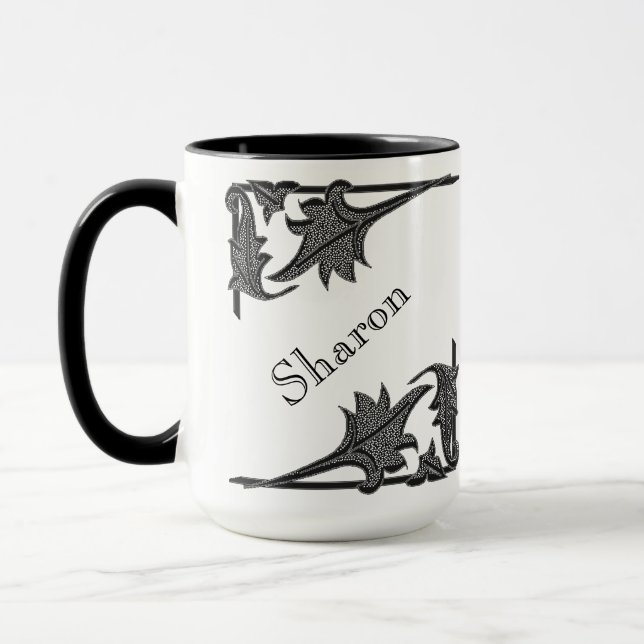 Caneca - Suportes Angulares e Nome em Preto (Esquerda)