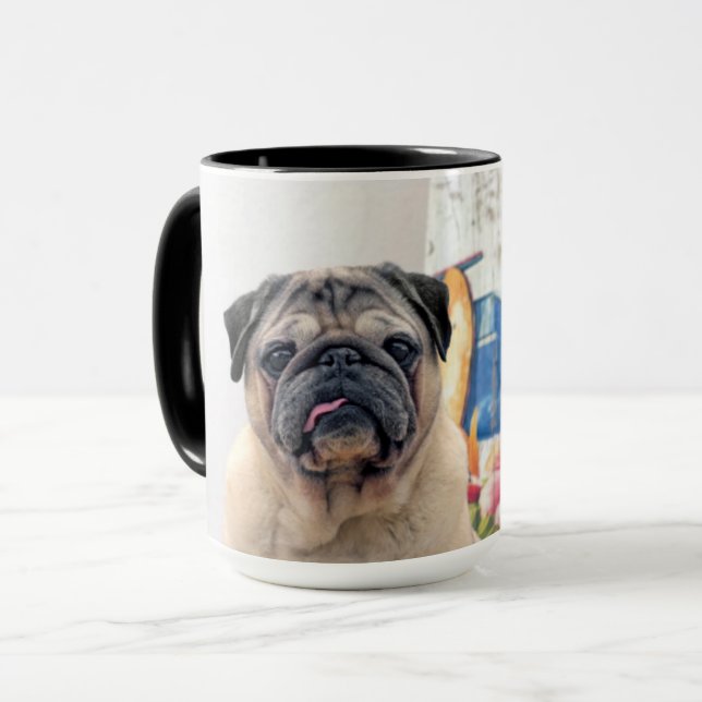 Caneca Surf Pug (Frente Esquerda)