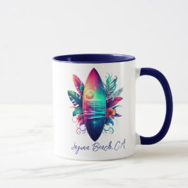 Caneca Surfboard Tropical Beach-