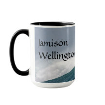 Surfer silhouette Catching a huge wave Personalize