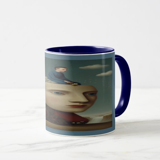 Caneca Surreal Mechanical Head Dream Art Mug (Frente Esquerda)