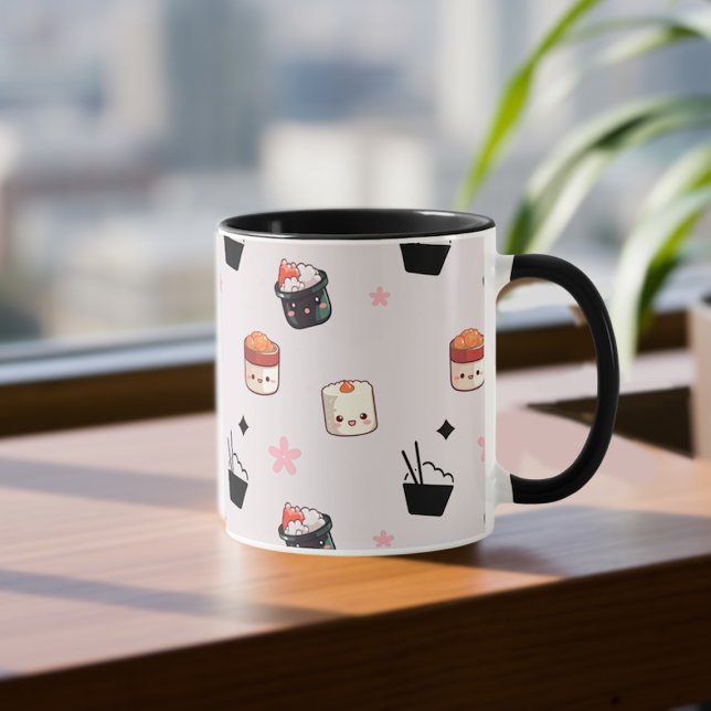 Caneca Sushi e Rice Kawaii (Criador carregado)