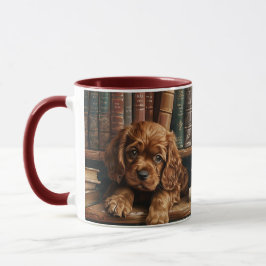 Caneca Sussex Spaniel Livros Antigos Arte-Assortido Duas
