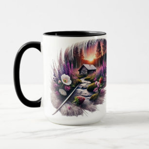 Caneca Sussurros da Natureza: Cabina num Sonho Pintado