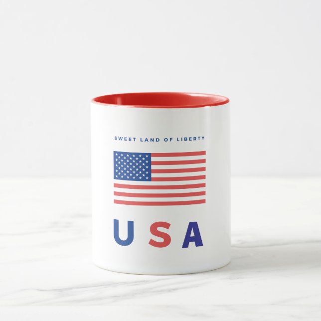 Caneca "Sweet Land of Liberty" EUA Flag (Centro)